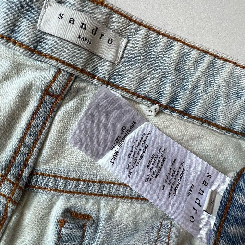 SANDRO Flow Floral Denim Shorts - Picture 7 of 14